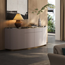 意式 极简实木入户玄关柜正对门家用轻奢天然大理石客厅隔断玄关台