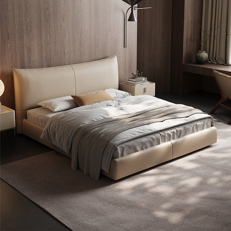 香奈儿真皮床意式轻奢