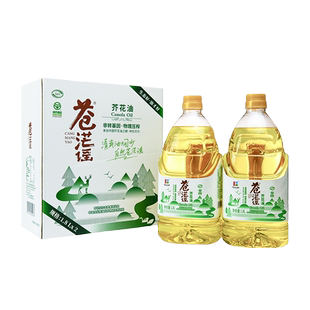 苍茫谣纯正食用油低芥酸芥花油非转基因物理压榨菜籽油1.8L*2礼盒