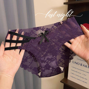 『丝蕾情韵』性感蕾丝无痕内裤女2026新款纯欲镂空低腰透明三角裤