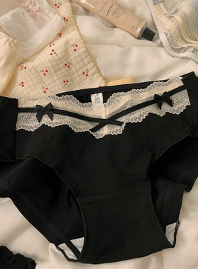 黑色纯欲风蕾丝边内裤女生纯棉全棉裆2026新款性感女士三角裤短裤