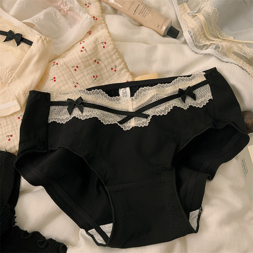 女士内裤蕾丝边纯欲风性感纯棉款