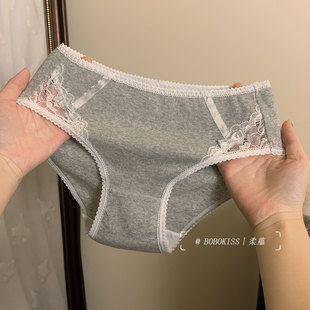 『蕾梦轻吟』内裤女款纯棉抗菌裆中腰2026新款少女式蕾丝边三角裤