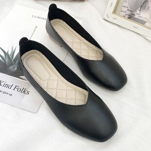 瓢鞋女款夏季奶奶鞋平底温柔适合配裙子的浅口鞋子舒适搭配旗袍穿