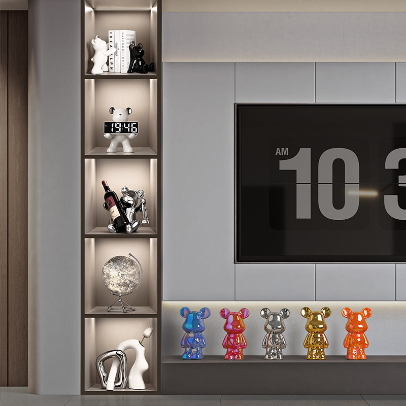 创意暴力熊时钟摆件家居饰品家居客厅电视柜酒柜软装乔迁新居礼品,家居饰品,装饰摆件,淘宝优惠券,粉丝福利购,淘宝优惠卷