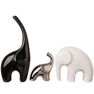 对象摆件乔迁新居礼品轻奢风创意大象客厅边柜酒柜电视柜摆设陶瓷