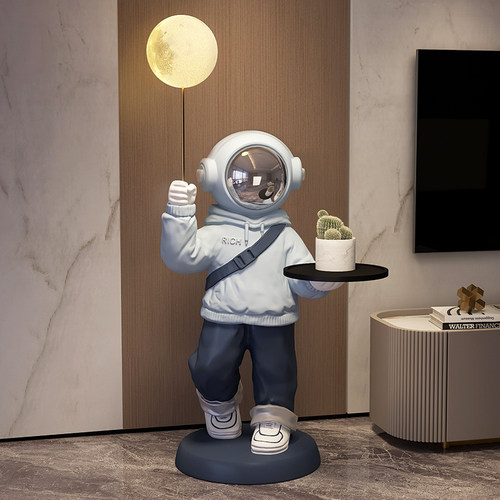 太空人摆件客厅大型落地家居电视柜装饰品灯高档轻奢乔迁新居礼品