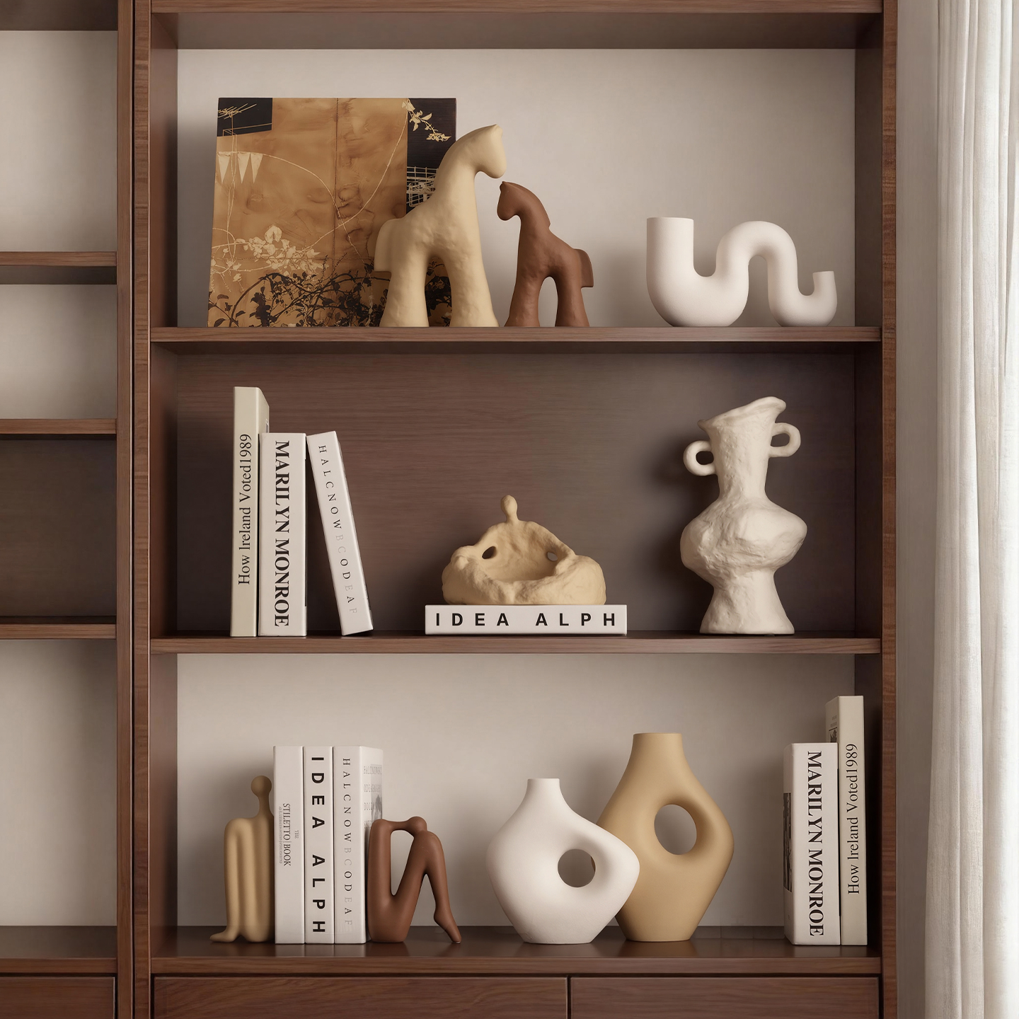 景德镇陶瓷侘寂中古风摆件高级感酒柜装饰柜桌面艺术创意家居饰品