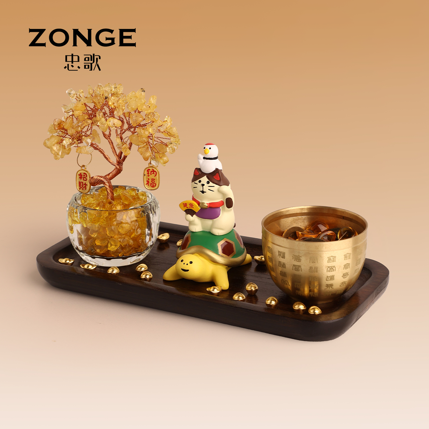 水晶树招财猫桌面摆件2026新款工位装饰情绪稳定治愈小礼物送朋友,家居饰品,装饰摆件,淘宝优惠券,粉丝福利购,淘宝优惠卷