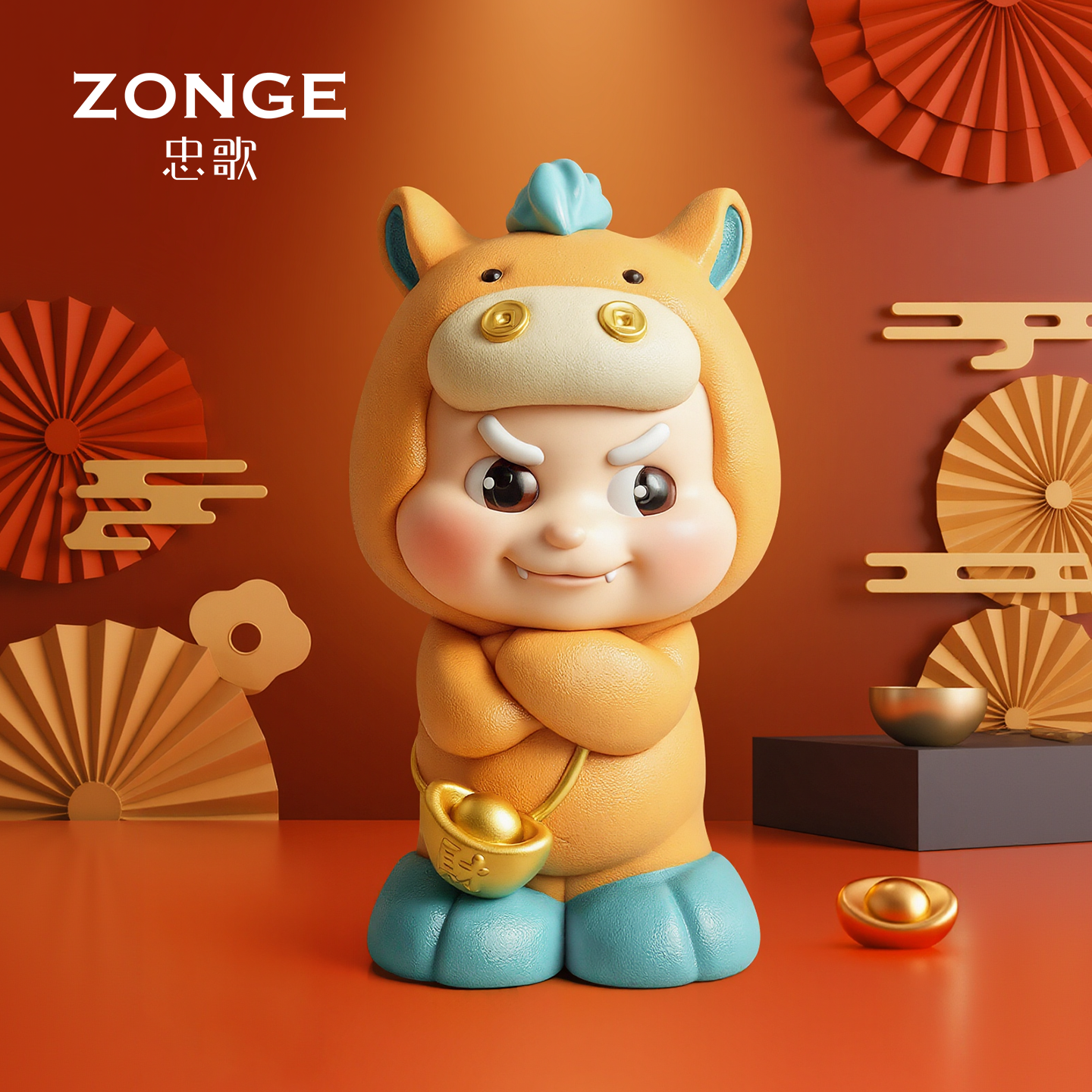 忠歌情绪稳定马小财工位小摆件