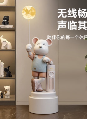 中古风创意卧室暴力熊落地摆件