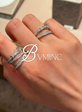 bvminc 25新款S925纯银材质 皮带扣戒指 三层 双层