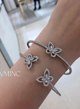bvminc 闪钻蝴蝶一只蝴蝶/2只蝴蝶 开口手镯