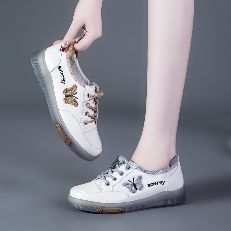 女鞋小白鞋2025春季真皮大码