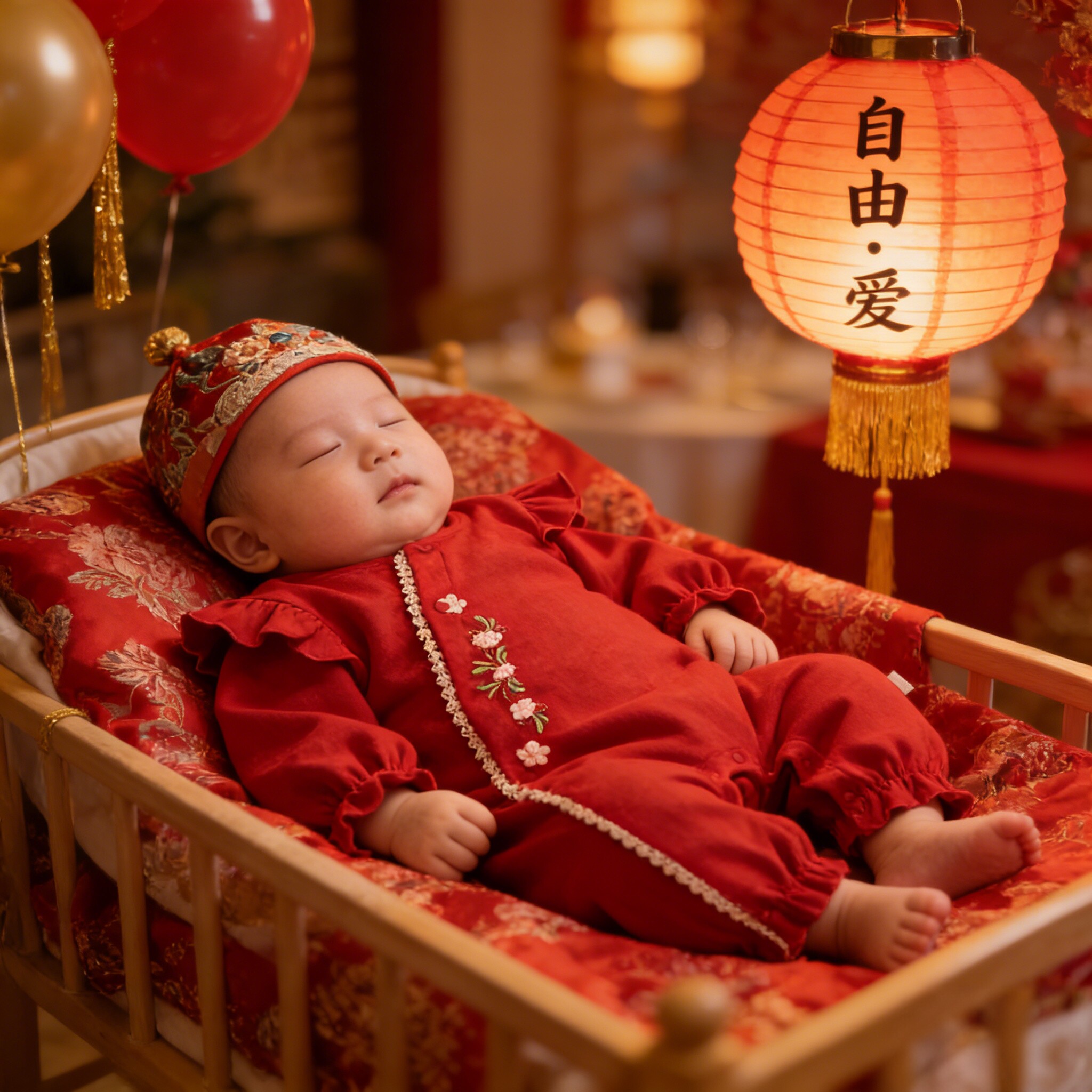 女宝满月百日中国风公主礼服图片