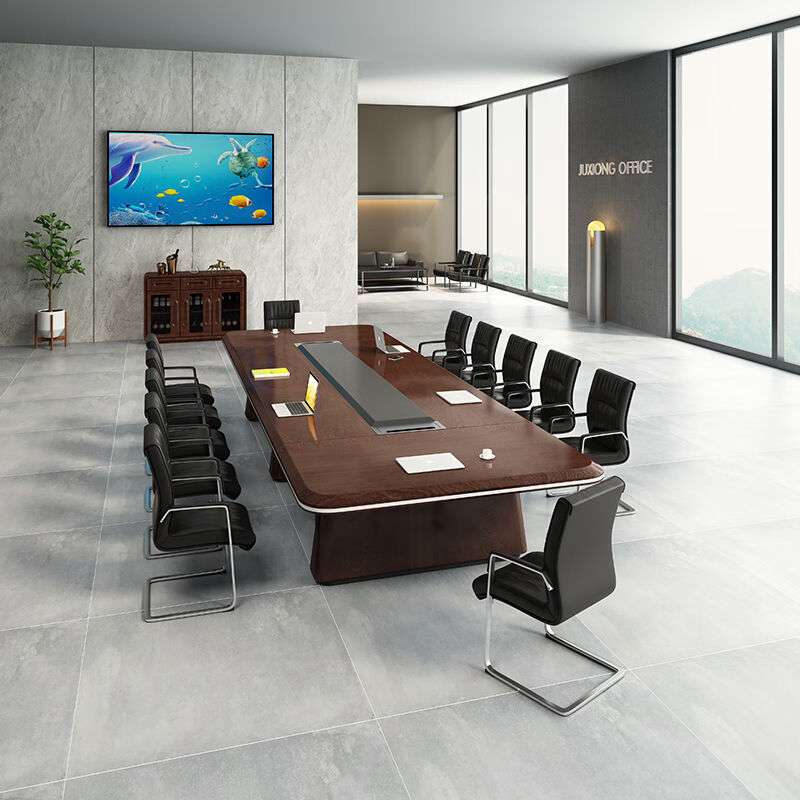 奈高大会议桌简约长桌贴实木皮会议台油漆洽谈桌4000*1600*760