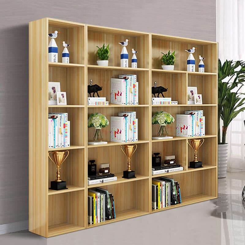 中伟木质书架现代书房书柜收纳柜学生储物柜置物架办公文件柜展示