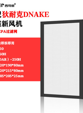 适配狄耐克DNAKE除霾新风机DBU-160H过滤网DAU(DAR)-250H/250滤芯