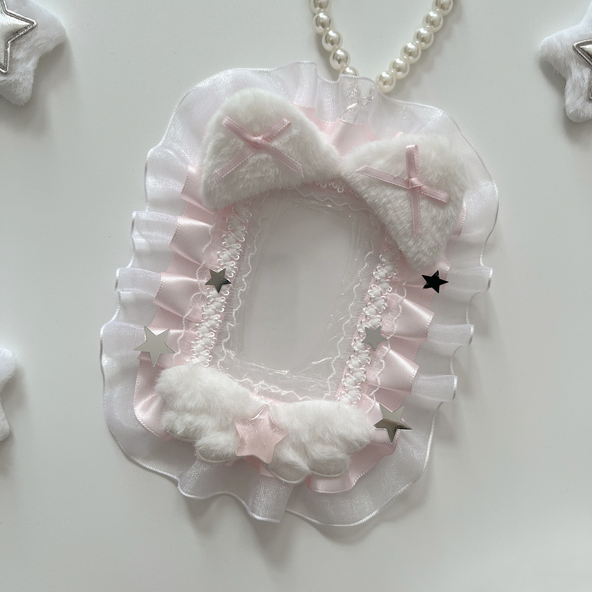 thumbnail for ins style lace gu card sleeve campus lace schoolbag pendant handmade DIY small card instant star card holder decoration