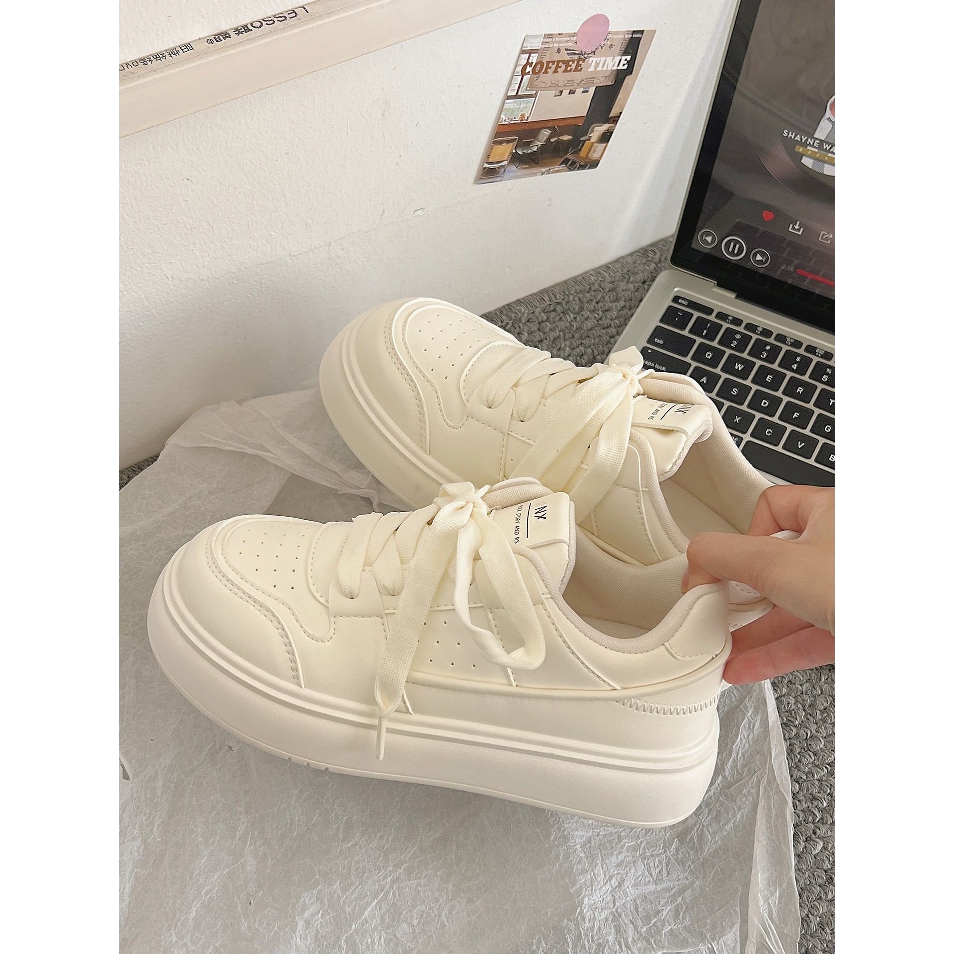 夏季小白鞋女奶呼呼女鞋厚底面包鞋百搭板鞋配裙子鞋子运动休闲鞋,女鞋,休闲板鞋,淘宝优惠券,粉丝福利购,淘宝优惠卷