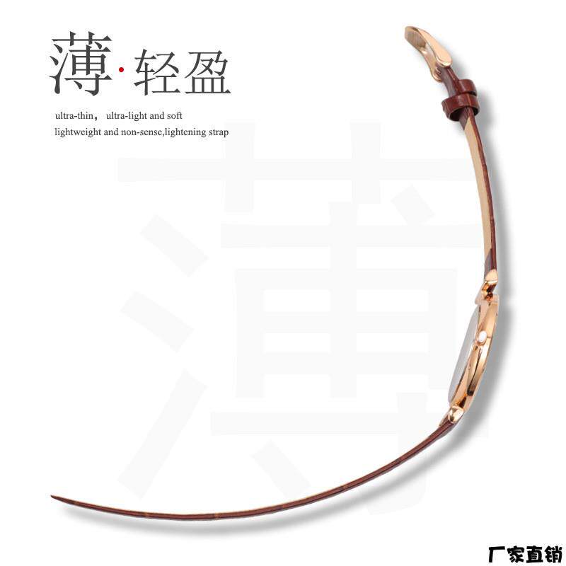 适配品质超薄款表带真皮女适用天梭dw浪琴嘉岚ck亚曼尼rorolove天