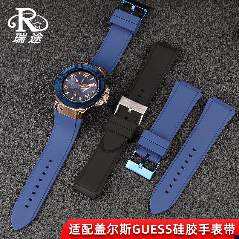 适配盖尔斯防水硅胶表带GUESS表链W0247G3W0040G3W0040YG722mm
