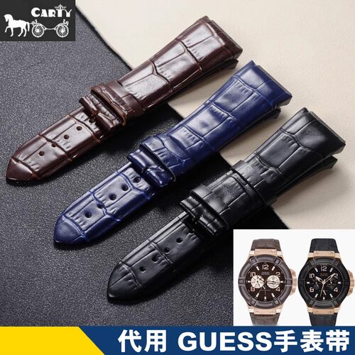 carty皮表带 代用GUESS GC特殊接口表带 27mm W0V040G3 配件