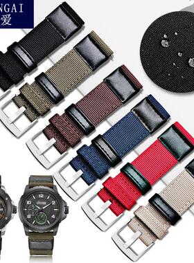 适配吉普手表带户外运动帆布带牧马人石英y表JPW646/60630/152皮