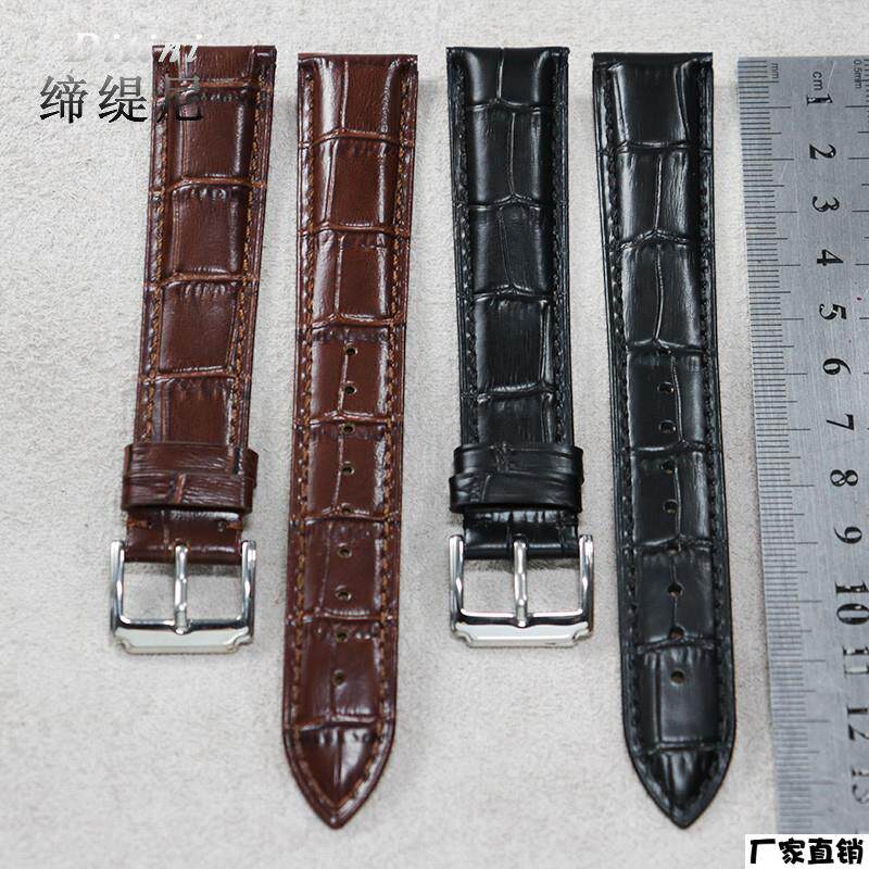 适配品质加长款手粗表带男女款双面真皮牛皮表炼防水代用天梭美度