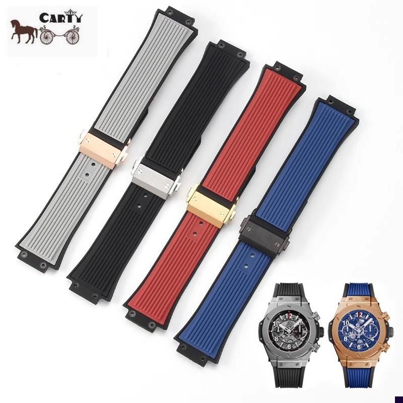 适配恒宝宇柏大c爆炸经典融合刺青橡胶手表带硅胶表链宽27凸17配