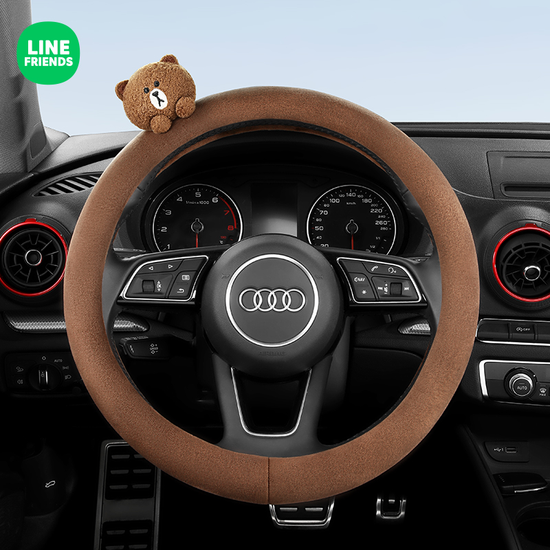 潮九玩五布朗熊可爱方向盘套