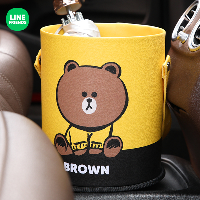 潮九玩五卡通可爱挂式车载垃圾桶