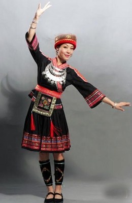 瑶族传统女装特色民族餐厅服务工作装云南贵州瑶族成人女装舞蹈服