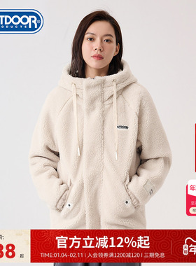 outdoor products新款户外休闲绒类服厚款保暖连帽抓绒卫衣外套