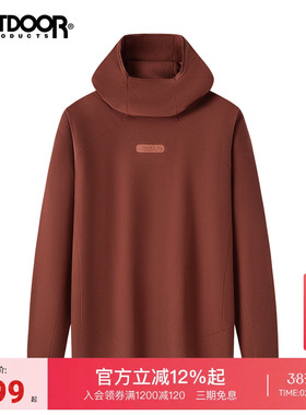 outdoor products秋冬新款绒类套头衫男户外保暖高领连帽卫衣