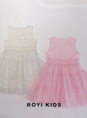 国内柜~女童宝宝夏季纯棉网纱bling蛋糕公主裙无袖背心裙礼服裙