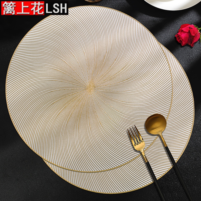 厨房餐桌垫轻奢烫金防水防滑餐垫