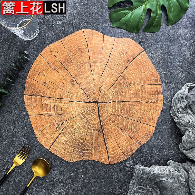 树桩PP材质餐桌隔热垫子家用北欧防水防油隔垫西餐垫防烫桌垫户外