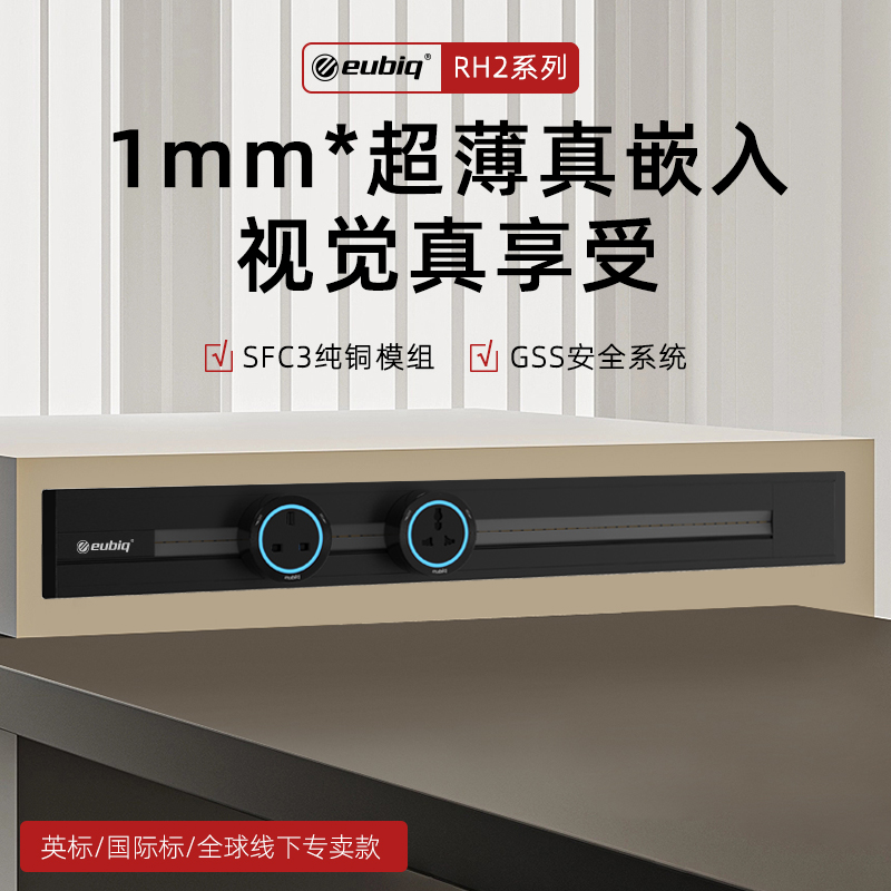 eubiq国际英标嵌入轨道插座RH2