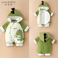 Теплый бархатный зеленый маленький молочный дракон