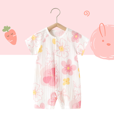2件 0-18月婴儿衣服夏天夏季薄款宝宝连体衣男女短袖哈衣幼儿夏装 — 5