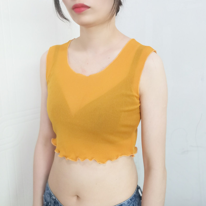 黑色网纱打底衫女士春夏复古洋气T恤