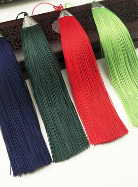 柔顺垂直加长鱼嘴帽红色流苏穗子 diy车挂吊穗须中国结配件材料