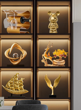 花萤新中式客厅酒柜装饰品摆件