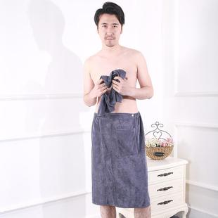 巾跨300G 可穿浴成人水沙滩浴酒店裙浴袍白色 境贴标纤维吸男士