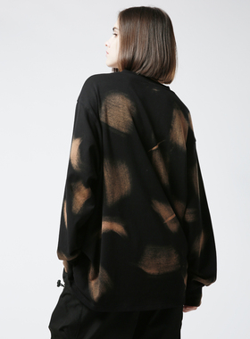 Senior Role国潮复古染色宽松圆领长袖潮牌水洗扎染卫衣外套男