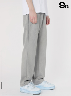宽松灰色直筒潮流麂皮绒男长裤 休闲裤 Role潮牌秋冬新款 Senior