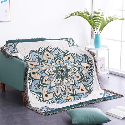 新款热卖现代简约花环图案沙发毯单双座沙发全覆盖加厚防尘沙发巾