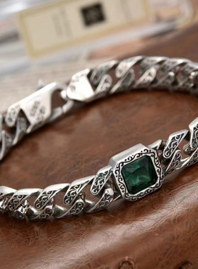 翔栩国潮风唐草单镶嵌手链男