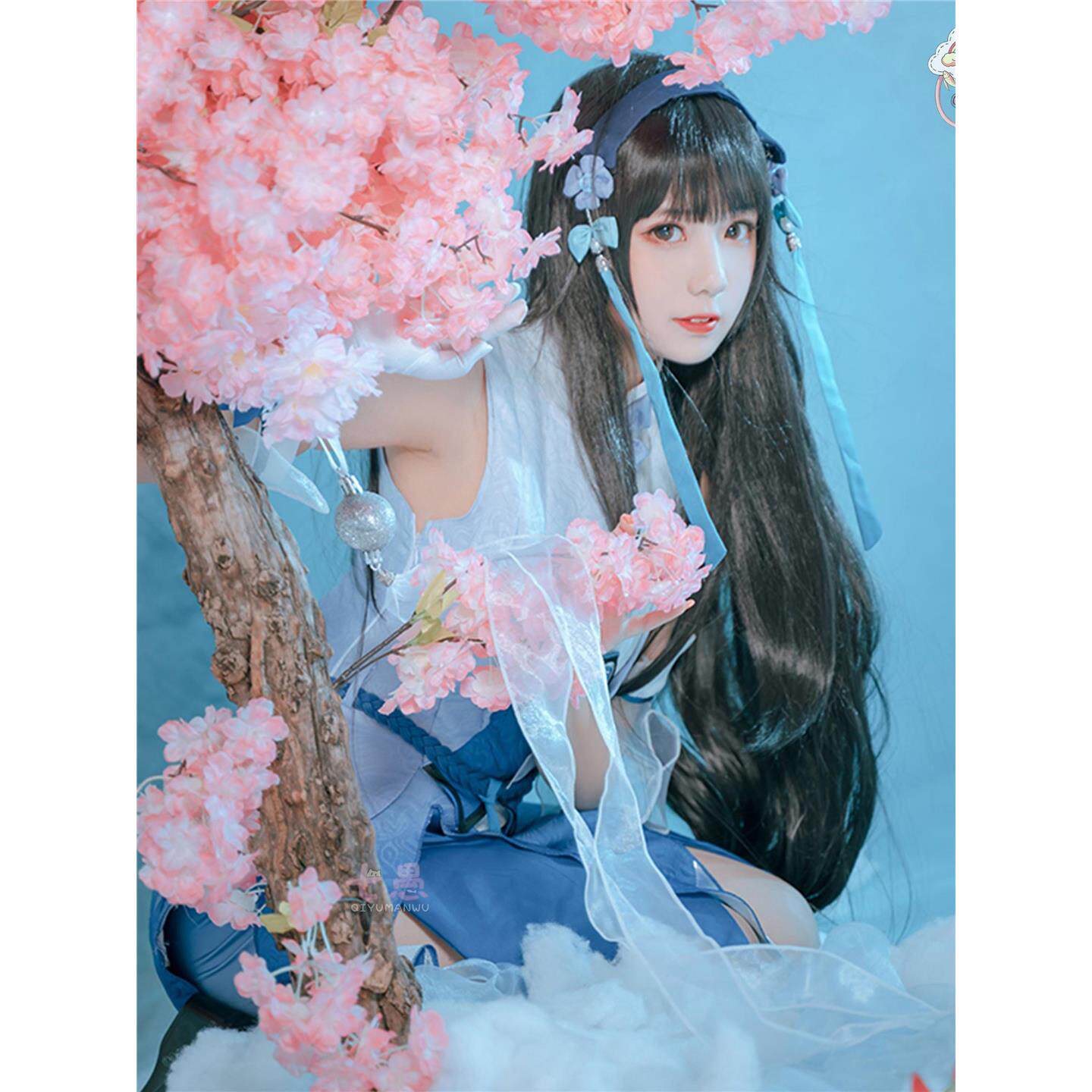 西施cos服七愚王者原皮幻纱之灵荣耀美女假发衣服 稷下星之队现货